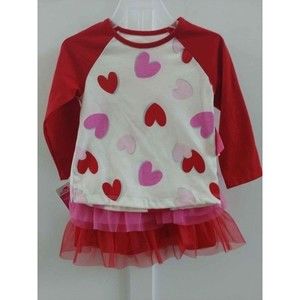 (size 18mo) Heart Valentine Reglan Tee with Tiered Skirt